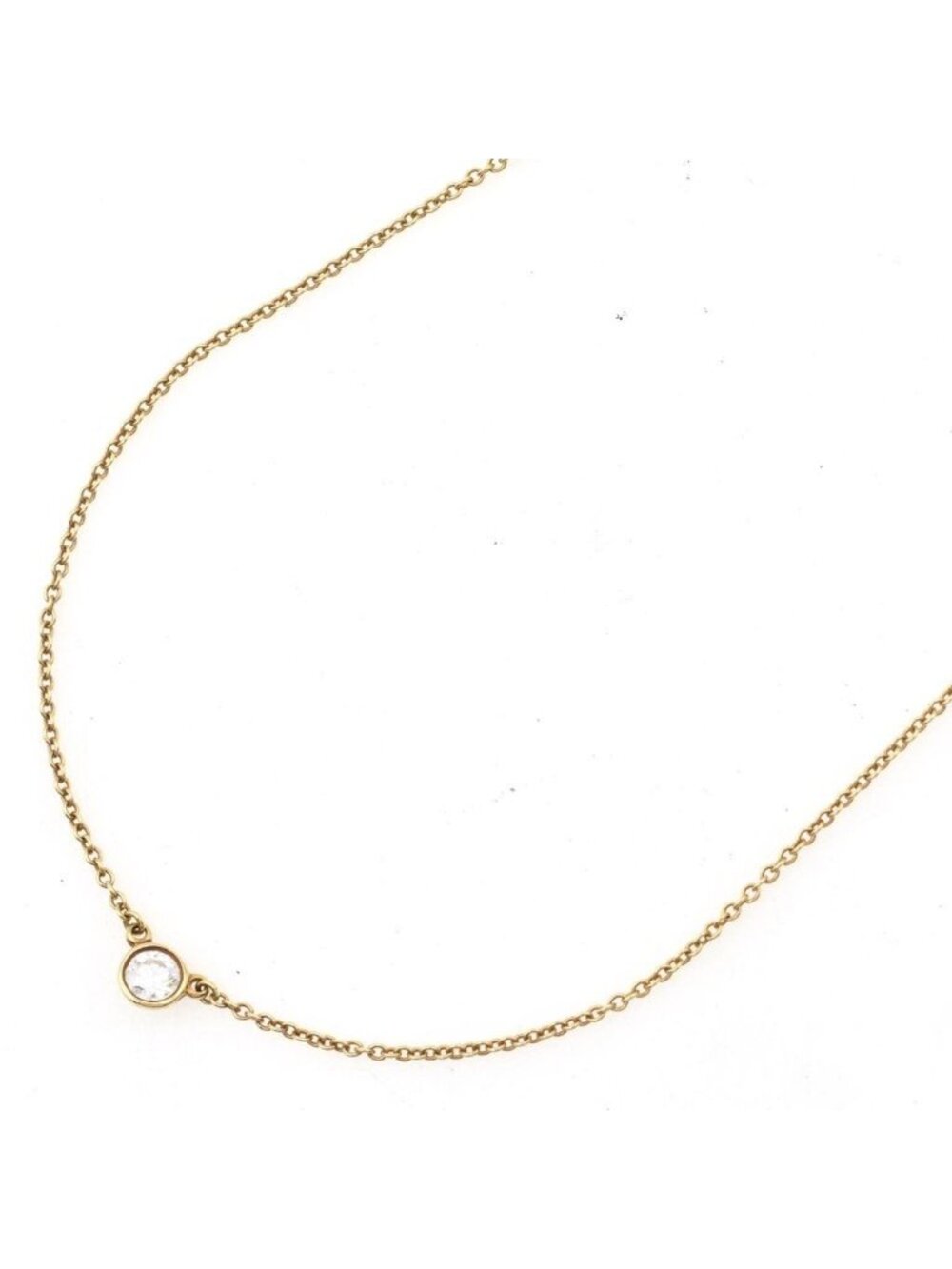 Tiffany & Co by the Yard Diamond Pendant Chain 750 Yellow Gold
